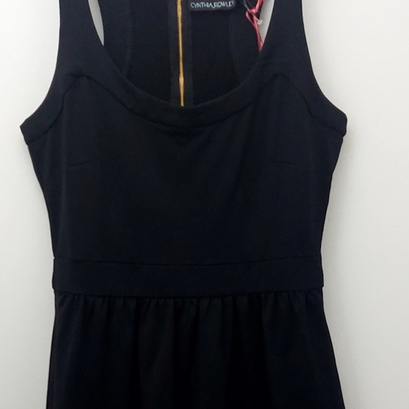 Cynthia Rowley Women's Size Small Dress Skater Basic Little Black Fit Flare - Picture 5 of 14